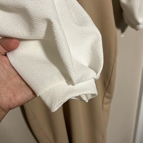Boohoo White and Tan Midi Pencil Dress - Picture 2 of 6